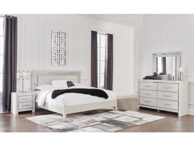 Signature Design by Ashley Zyniden King Upholstered Panel Bed, Dresser and Mirror - B2114B12