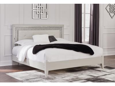 Signature Design by Ashley Zyniden King Upholstered Panel Bed, Dresser and Mirror - B2114B12