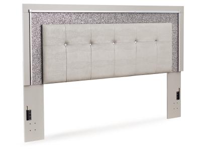 Signature Design by Ashley Zyniden King Upholstered Panel Headboard, Dresser and Mirror - B2114B10
