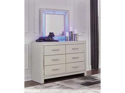 Signature Design by Ashley Zyniden Full Upholstered Panel Bed, Dresser and Mirror - B2114B6
