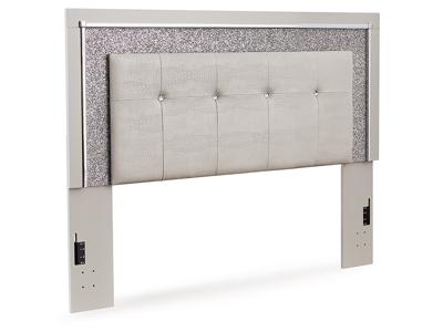 Signature Design by Ashley Zyniden Queen Upholstered Panel Headboard, Dresser and Mirror - B2114B9