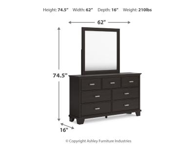 Signature Design by Ashley Covetown Queen Panel Bed, Dresser, Mirror and Nightstand - B441B12