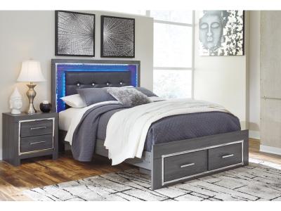 Signature Design by Ashley Lodanna Queen Storage Bed and Nightstand - B214B44