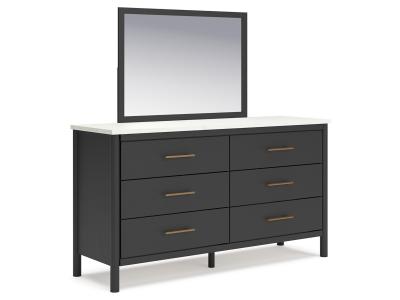 Signature Design by Ashley Cadmori Queen Upholstered Panel Bed, Dresser and Mirror - B2616B4