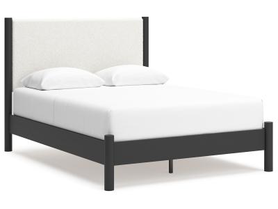 Signature Design by Ashley Cadmori Queen Upholstered Panel Bed, Dresser and Mirror - B2616B4