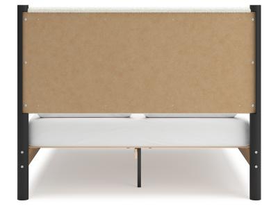 Signature Design by Ashley Cadmori Queen Upholstered Panel Bed, Dresser and Mirror - B2616B4