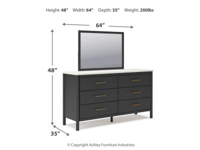 Signature Design by Ashley Cadmori Queen Upholstered Panel Bed, Dresser and Mirror - B2616B4