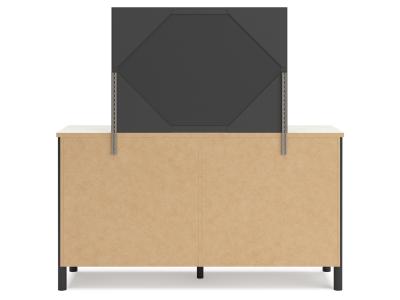 Signature Design by Ashley Cadmori King Upholstered Panel Bed, Dresser and Mirror - B2616B9