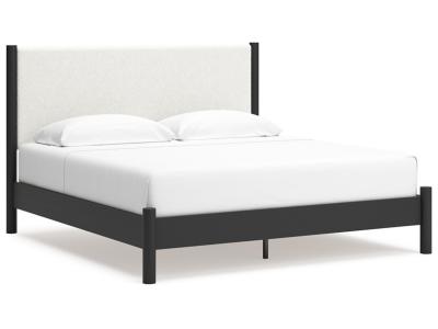 Signature Design by Ashley Cadmori King Upholstered Panel Bed, Dresser and Mirror - B2616B9