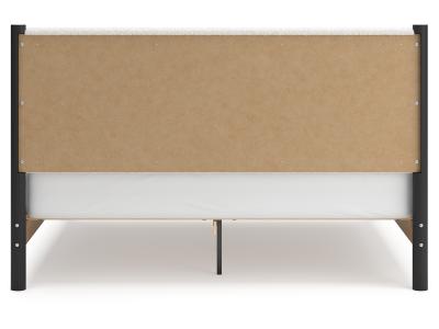 Signature Design by Ashley Cadmori King Upholstered Panel Bed, Dresser and Mirror - B2616B9