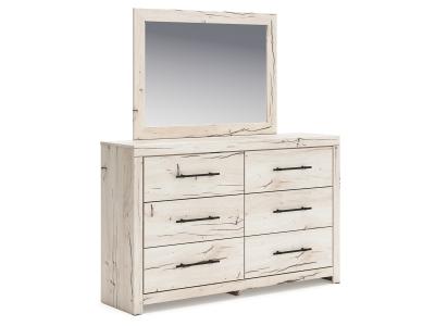 Signature Design by Ashley Lawroy King Panel Bed with Storage, Dresser and Mirror - B2310B33