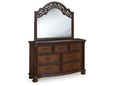 Signature Design by Ashley Lavinton King Poster Bed, Dresser, Mirror, Chest and 2 Nightstands - B764B11