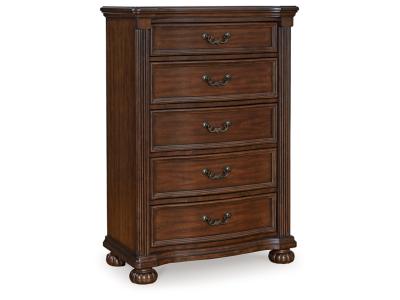Signature Design by Ashley Lavinton King Poster Bed, Dresser, Mirror, Chest and 2 Nightstands - B764B11