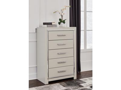 Signature Design by Ashley Zyniden Queen Upholstered Panel Bed, Dresser, Mirror, Chest and 2 Nightstands - B2114B17
