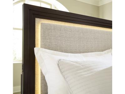 Signature Design by Ashley Neymorton Queen Upholstered Panel Headboard, Dresser and Mirror - B618B6