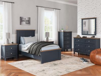 Signature Design by Ashley Landocken Twin Panel Bed, Dresser and Mirror - B414B6