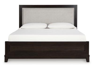 Signature Design by Ashley Neymorton King Upholstered Panel Bed, Dresser and Mirror - B618B8