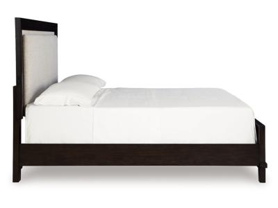 Signature Design by Ashley Neymorton King Upholstered Panel Bed, Dresser and Mirror - B618B8