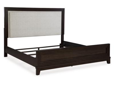 Signature Design by Ashley Neymorton California King Upholstered Panel Bed, Dresser and Mirror - B618B9
