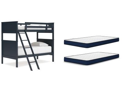 Signature Design by Ashley Nextonfort Twin over Twin Bunk Bed with Mattresses - B396B12
