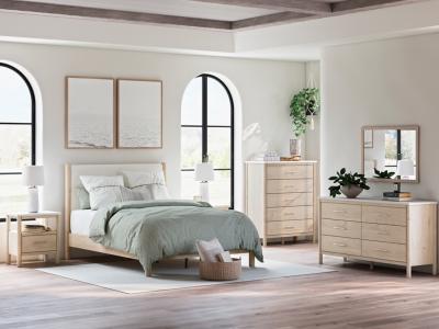 Signature Design by Ashley Cadmori Queen Panel Bed, Dresser, Mirror and Nightstand - B2615B12