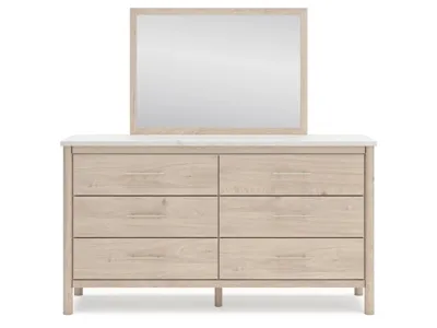 Signature Design by Ashley Cadmori King Upholstered Panel Bed, Dresser, Mirror and Nightstand - B2615B19