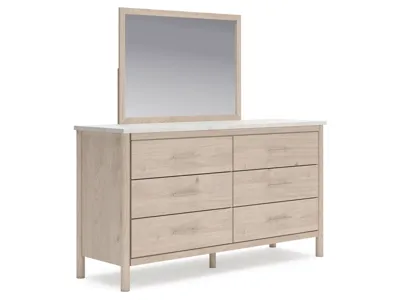 Signature Design by Ashley Cadmori King Upholstered Panel Bed, Dresser, Mirror and Nightstand - B2615B19