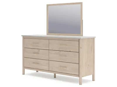 Signature Design by Ashley Cadmori King Upholstered Panel Bed, Dresser, Mirror and Nightstand - B2615B19
