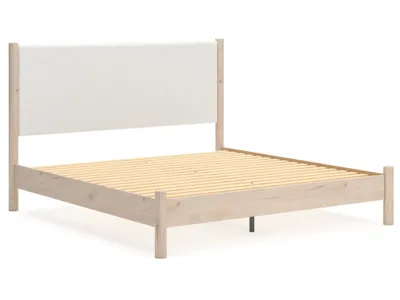 Signature Design by Ashley Cadmori King Upholstered Panel Bed, Dresser, Mirror and Nightstand - B2615B19