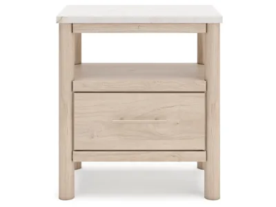 Signature Design by Ashley Cadmori King Upholstered Panel Bed, Dresser, Mirror and Nightstand - B2615B19