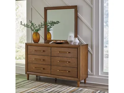 Signature Design by Ashley Lyncott Queen Upholstered Bed, Dresser, Mirror and Nightstand - B615B12