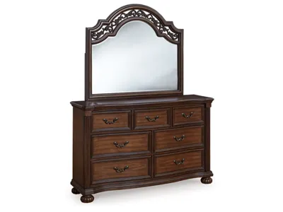 Signature Design by Ashley Lavinton King Poster Bed, Dresser, Mirror and Nightstand - B764B17