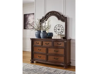 Signature Design by Ashley Lavinton King Poster Bed, Dresser, Mirror and Nightstand - B764B17