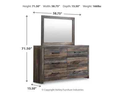 Signature Design by Ashley Drystan King Panel Bed, Dresser, Mirror and 2 Nightstands - B211B101
