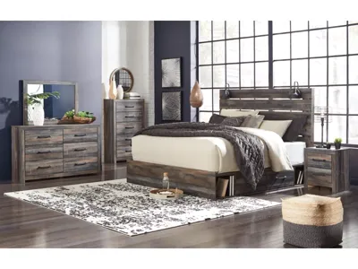 Signature Design by Ashley Drystan King Panel Bed, Dresser, Mirror and 2 Nightstands - B211B101