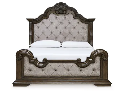 Signature Design by Ashley Maylee King Upholstered Bed, Dresser, Mirror and 2 Nightstands - B947B15
