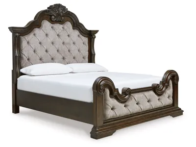Signature Design by Ashley Maylee King Upholstered Bed, Dresser, Mirror and 2 Nightstands - B947B15