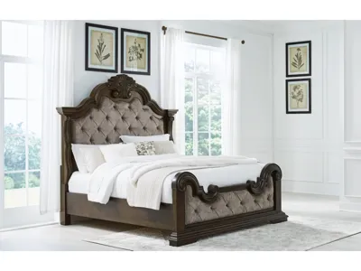 Signature Design by Ashley Maylee King Upholstered Bed, Dresser, Mirror and 2 Nightstands - B947B15