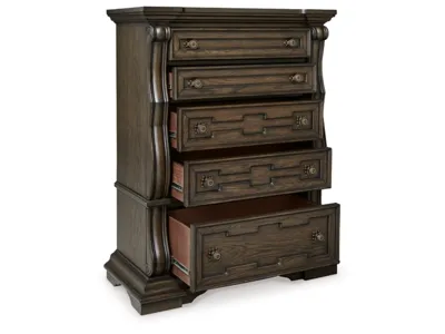 Signature Design by Ashley Maylee Queen Panel Bed, Dresser, Mirror, Chest and 2 Nightstands - B947B16
