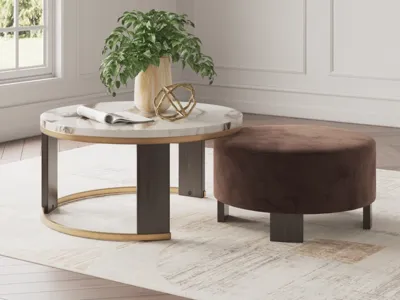 Signature Design by Ashley Jazmore Coffee Table and 2 Ends - T671T1