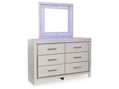 Signature Design by Ashley Zyniden Full Upholstered Panel Bed, Dresser, Mirror and 2 Nightstands - B2114B24