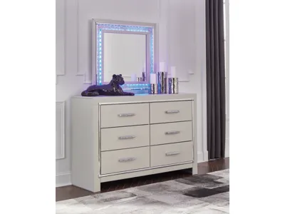 Signature Design by Ashley Zyniden Full Upholstered Panel Bed, Dresser, Mirror and 2 Nightstands - B2114B24
