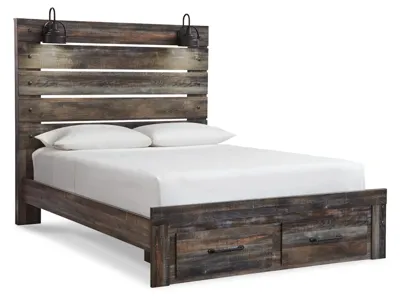 Signature Design by Ashley Drystan Queen Panel Storage Bed, Dresser, Mirror and Nightstand - B211B107