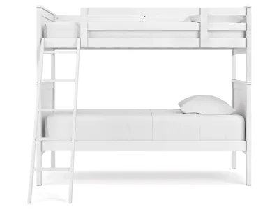 Signature Design by Ashley Nextonfort Twin over Twin Bunk Bed and 2 Twin Mattresses - B396B15