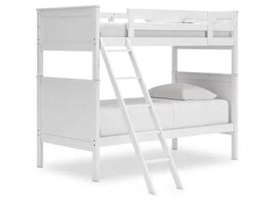 Signature Design by Ashley Nextonfort Twin over Twin Bunk Bed and 2 Twin Mattresses - B396B15