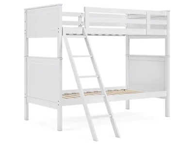 Signature Design by Ashley Nextonfort Twin over Twin Bunk Bed and 2 Twin Mattresses - B396B15