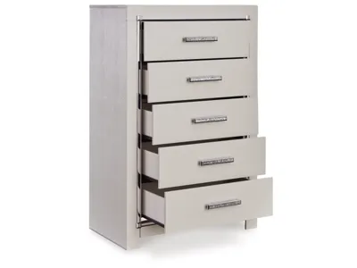 Signature Design by Ashley Zyniden King Upholstered Panel Bed, Dresser, Mirror, Chest and Nightstand - B2114B25