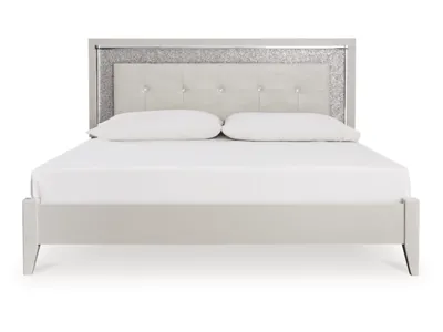 Signature Design by Ashley Zyniden King Upholstered Panel Bed, Dresser, Mirror, Chest and Nightstand - B2114B25