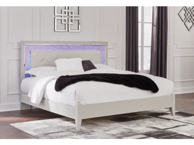 Signature Design by Ashley Zyniden King Upholstered Panel Bed, Dresser, Mirror, Chest and Nightstand - B2114B25