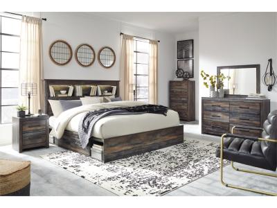 Signature Design by Ashley Drystan King Bookcase Bed with 2 Storage Drawers - B211B51